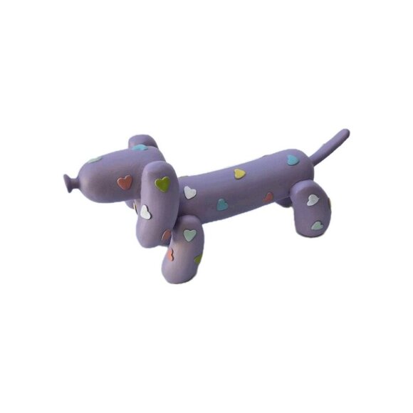 New Resin Valentine Purple LOVE Heart Balloon Dog Statue Figurine Room Decor - Picture 4 of 4